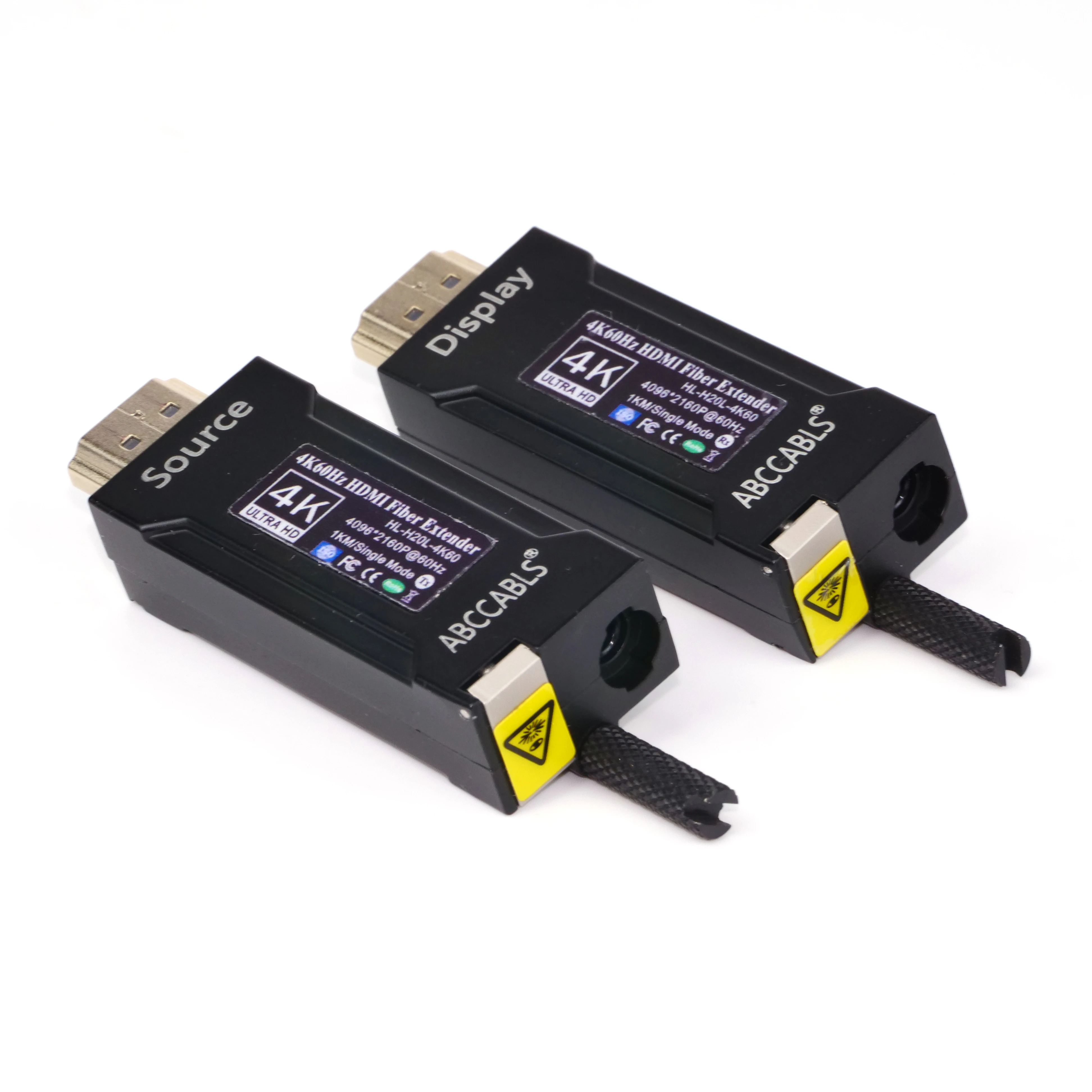 ABCCABLS Mini 4K 60Hz Fiber Optic Extender With Optical Media Converter For Single/Multi Mode Fibers Aluminum Alloy Model A5006