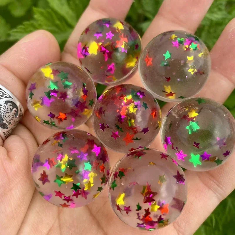 Petite balle rebondisnoyaux en caoutchouc pour enfants, jouets anti-souligné, boule sautante amusante, jeux de plein air, jouets de bain pour enfants, diamètre, 32mm, 5 pièces