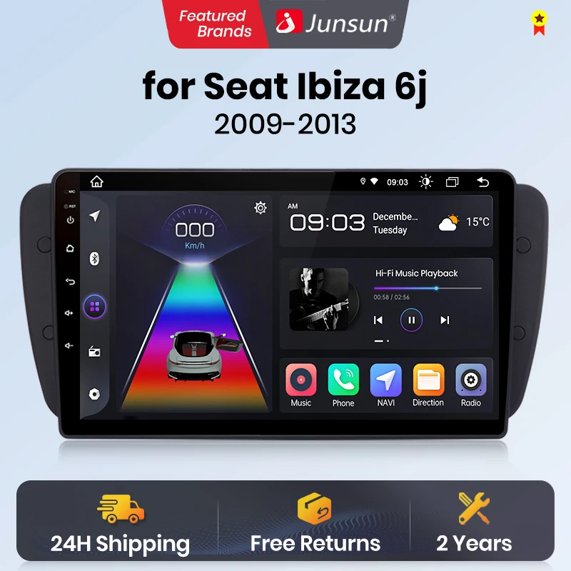 Junsun Wireless CarPlay Android Auto for sitting Ibiza 6j 2009-2013 GPS Car Radio Smart Systems Smart Car Radio