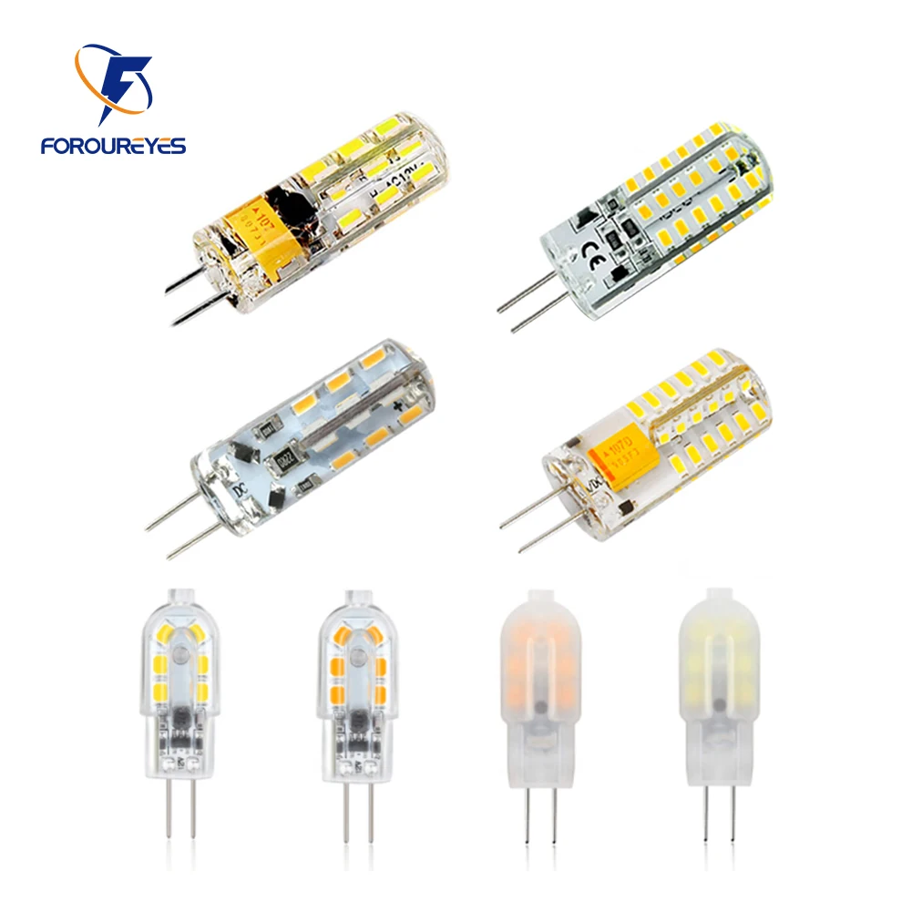 

G4 12V Led Bulb 1.5W 2W 3014SMD 2835SMD Silicone PC 360 Beam Angle Chandelier Light Save Electricity Replace Halogen G4 Lamps