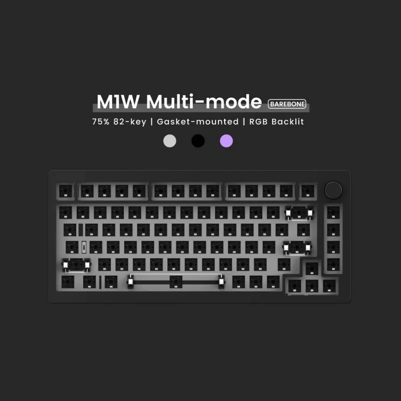 Imagem -03 - Teclado Mecânico Multi-modo Kit Barebone Junta de Montagem Hot-swappable Rgb Retroiluminado de Frente Sul Alumínio Cnc 75 Monsgeek-m1w