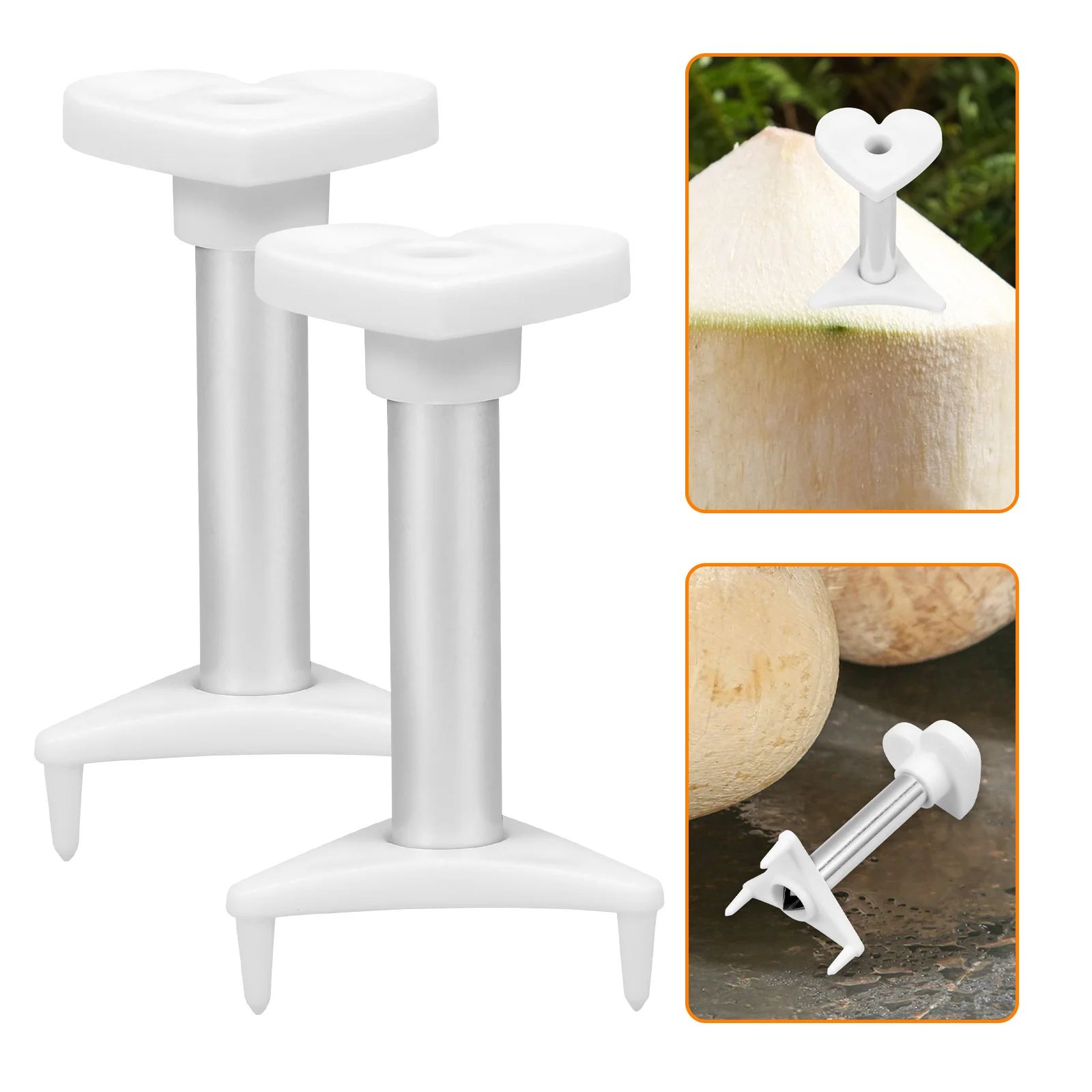 

2Pcs Coconut Opener Manual Compact Lightweight Coconut Puncher Tool Easy Use Portable Fruit Opening Gadget Coconuts Opener Tool