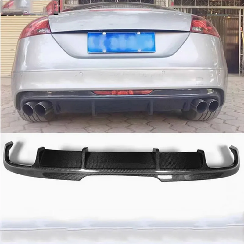 Real Carbon Fiber Rear Bumper Lip Diffuser Spoiler Fit for Audi 8J TT MK2 2008 09 10 11 12 13 2014