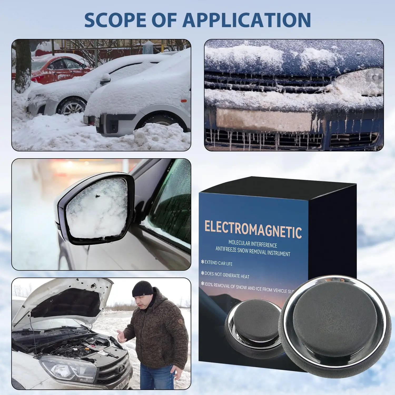 Picture 5: New Electromagnetic Ice Melting Deicer Solar Power Supply Winter Car Antifreeze Molecular Snow Remover Portable Air Freshener