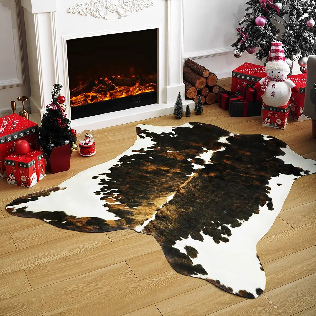 Luxury Premium Cow Print Style Rug Living Room Bedroom Carpet Home Decor Hand Wash Modern Cowhide Cushion Bedside Sofa Floor Mat