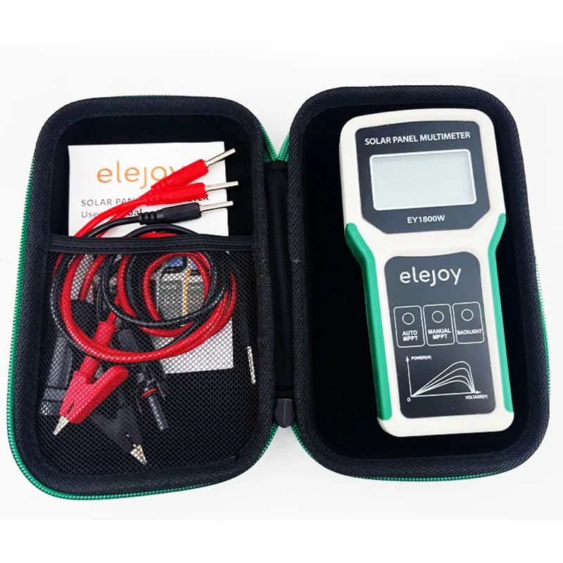 ELEJOY EY1800W MPPT Solar Panel Multimeter PV Tester 5-1800W 20-120V Voltage Current Power Meter for RV Boat with Backlight