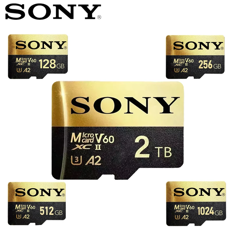 Sony Memory Card 2TB High Speed Micro SD Card A2 U3 V60 SD TF Flash Cards 512GB 1TB for Phone Computer Nintendo Switch