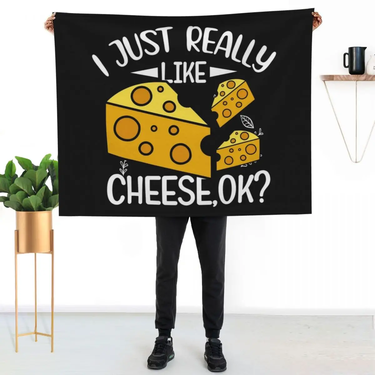 I Just Really Like Cheese OK Funny Cheese Lover Quotes Gift Throw Blanket for sofa anime Moving Sofa Quilt Designers Blankets