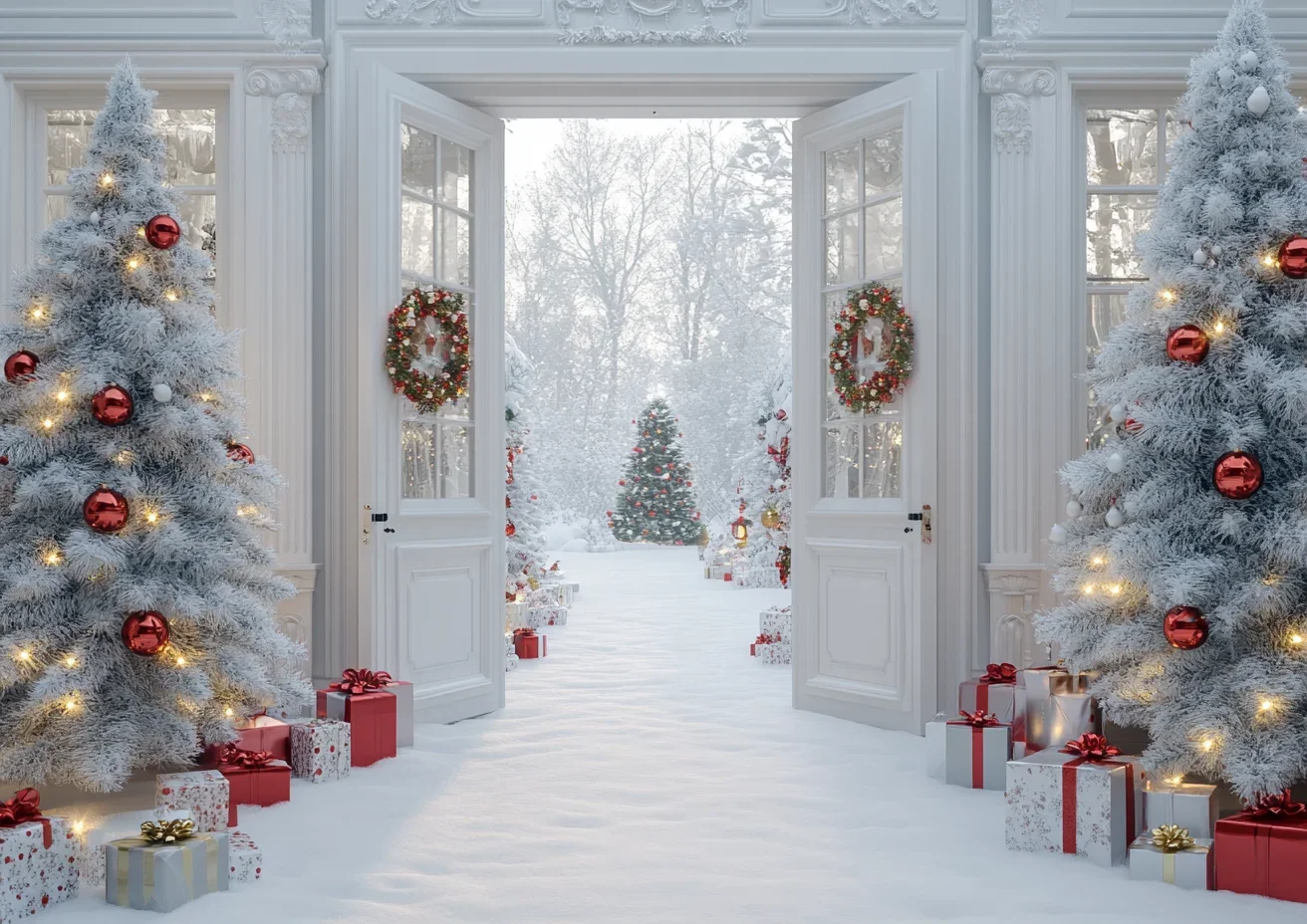 Christmas Eve Theme Backdrop Party Supplies New Year Background Decor Santa Claus Snowman Banner for Photo Props Family Gifts