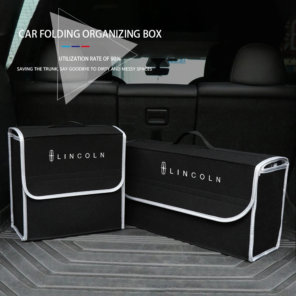 Car Trunk Organizer Box Large Capacity Folding Storage Bag For Lincoln Navigator Continental Nautilus Aviator MKZ MKX MKC MKT