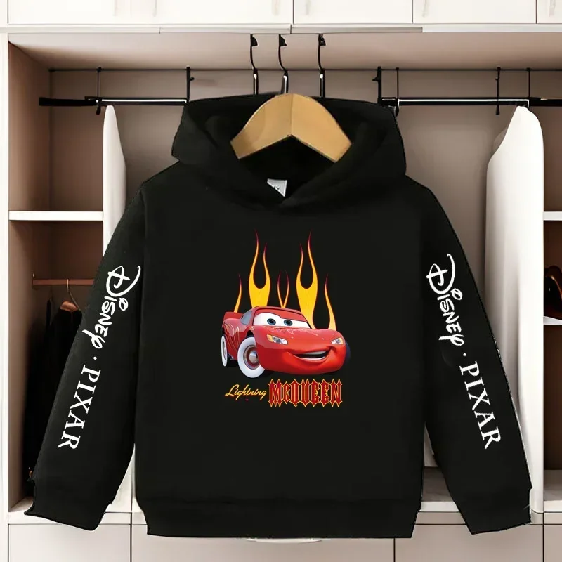 الأطفال الخريف الشتاء ديزني سيارة البرق ماكوين الكرتون طباعة هوديي عارضة الرياضة عالية الجودة قصيرة الأكمام البلوز الأعلى