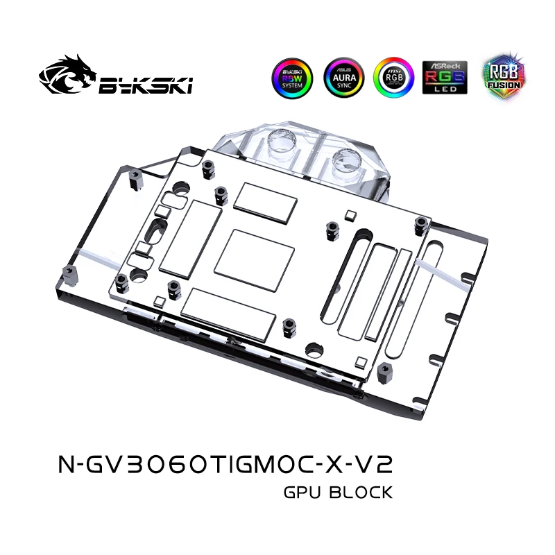 Imagem -02 - Bykski Bloco de Água para Gigabyte Rtx3060 Rtx3060ti Eagle Jogos oc 8g Gpu Cartão Sincronização de Radiador de Cobre N-gv3060tigmoc-x-v2