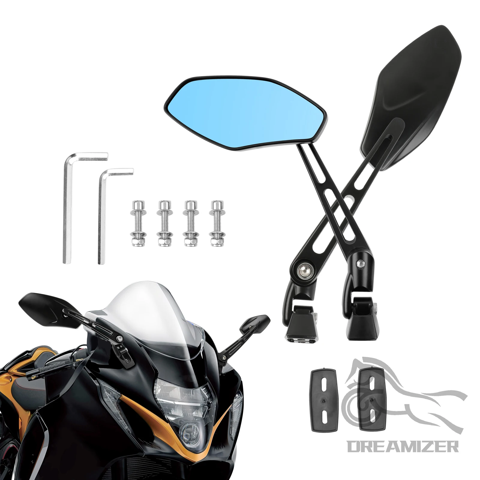 

2pcs Motorcycle Mirrors Racing Rearview Mirrors CNC Aluminum Anti-Glare Side Mirror for Suzuki GSXR 600 750 1000 1300 Hayabusa
