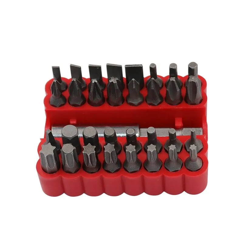 Chave de fenda elétrica Bit Set, alta dureza suave, sólido, brocas recarregáveis, em forma especial, 33pcs