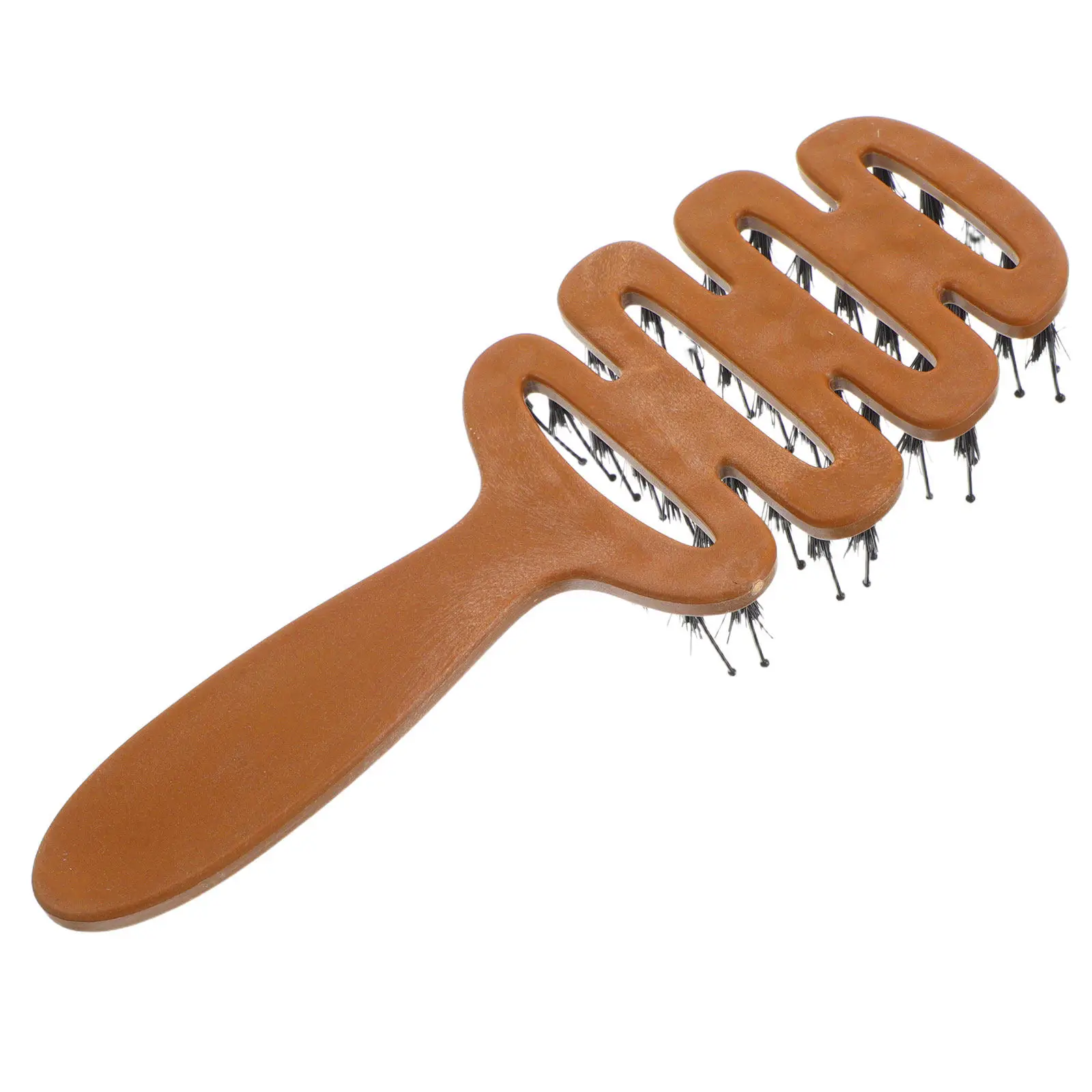 Plastic Hair Brush Pig Bristle Root Lifting Scalp Massage Comb for Voluminous Straight Curly Long Short Hair Trendy Design