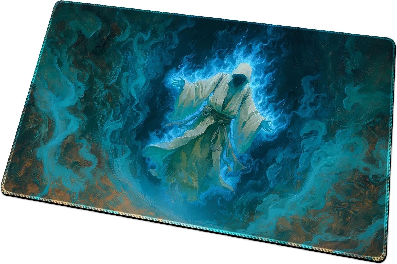 Blue Spirit Mage TCG Play Mat Durable Smooth Tabletop Deskpad Party Gathering Card Game Mat Non-slip Keyboard PC Game Mouse Pad