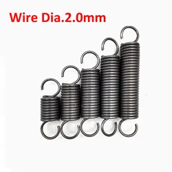 2pcs Extension Springs Wire Diameter 2mm Spring Steel Tension Expansion Spring OD 12mm Length 35mm-240mm Dual Hook