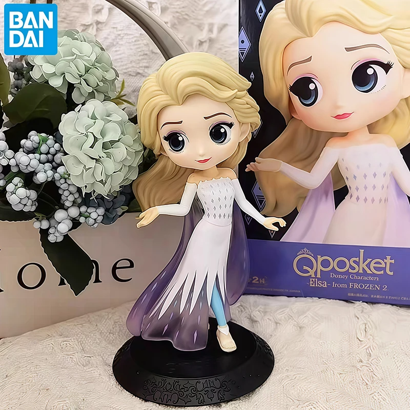 

Genuine BANDAI NAMCO BANPRESTO Frozen II Qposket Elsa PVC Figure in stock Collector Figurine Toys Desktop ornament Model gift