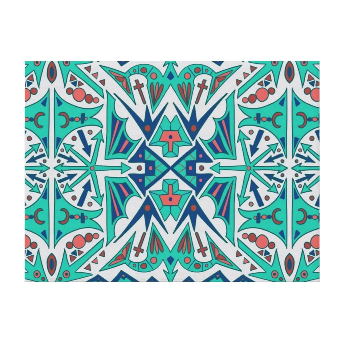 

Turkish Inspired Tile Design #14 Throw Blanket Custom Decorative Sofas warm for winter cosplay anime Blankets