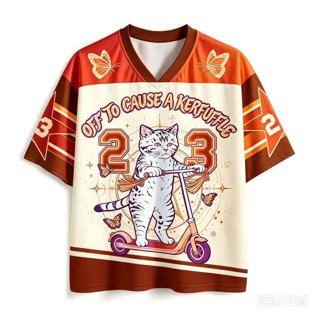 Sommermode Neues Design Skateboard-Katze 3D-Druck Herren Damen V-Ausschnitt Sport-T-Shirt Atmungsaktiv Schnelltrocknend Street Y2K Familienkleidung – Detail 7