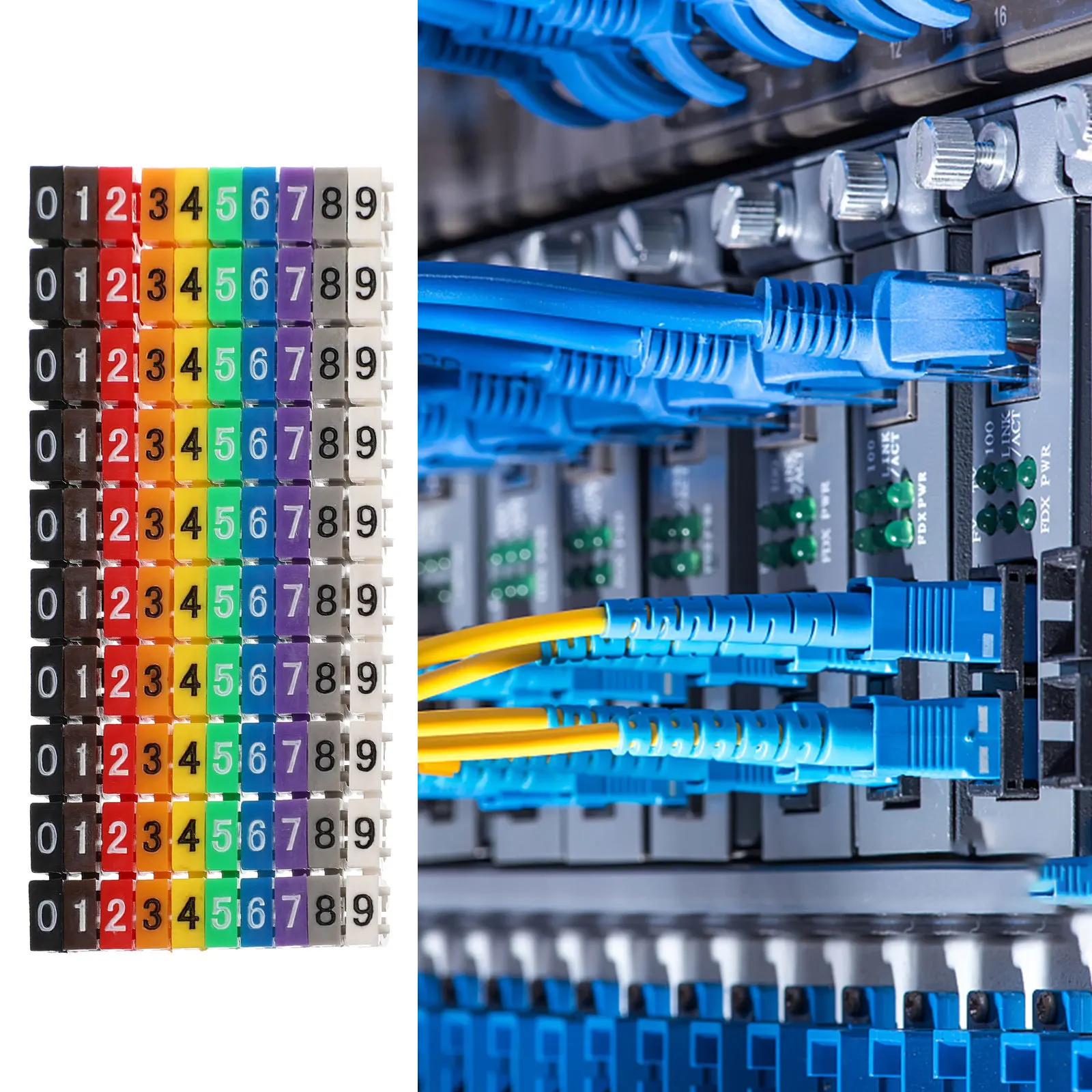 

100pcs Cable Labels Multicolor Numbered Buckles For Cord Wire Management Identification Tags Organizers Accessories