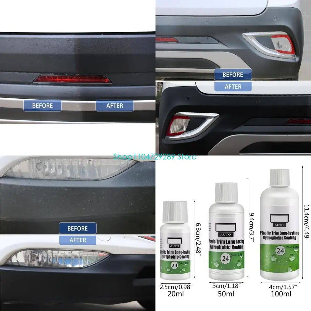 

D8KE Car Exterior Trim Foam Cleaner 20/50/100ml Multifunction Car Restoring Long-lasting Hydrophobic Coating