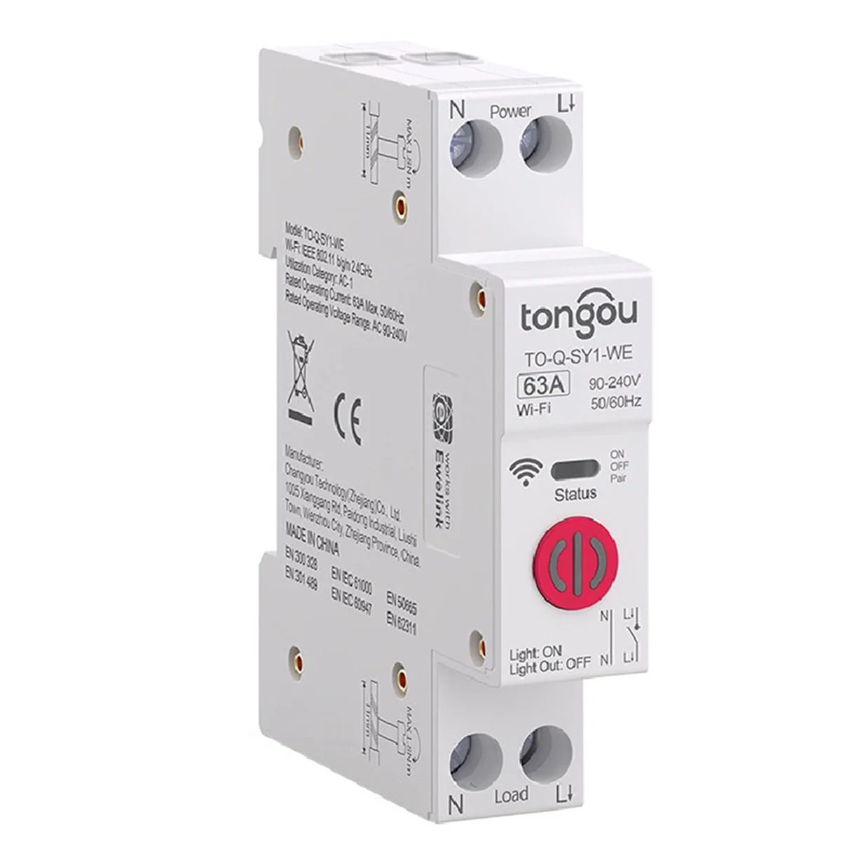 

Hot sale 1P+N 63A 110V 220V WIFI Smart Switch Energy Meter KWh Metering Circuit Breaker Timer Relay Smart Home Protection,A