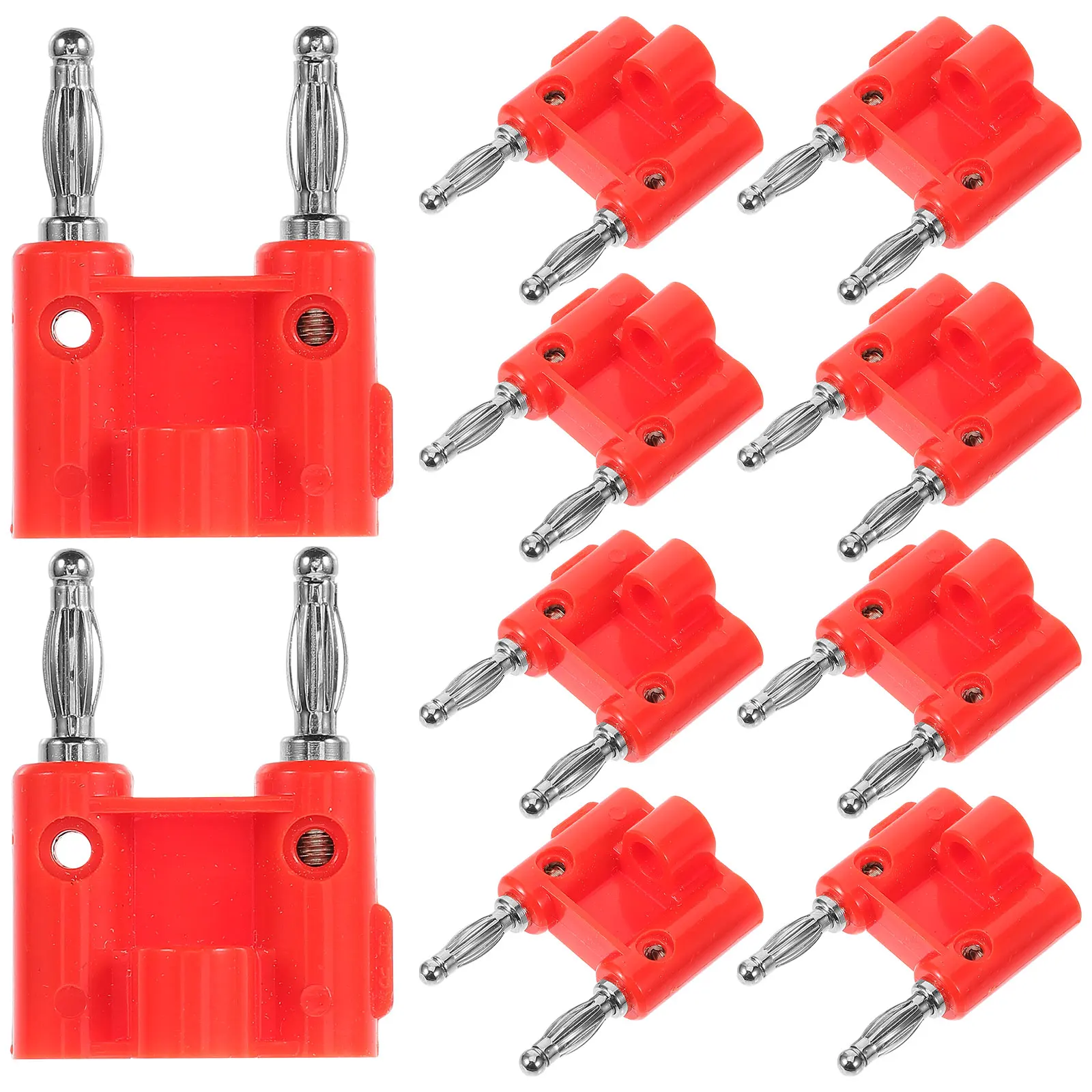

10Pcs Parallel Banana Plugs Dual Speaker Connectors Quick Installation Space Saving Speaker Wire Banana Plugs for Home Stereo