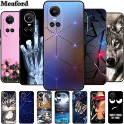 Oppo Reno10 Pro 케이스 동물 Oppo Reno 10 Pro 5G CPH2525 CPH2531 용 TPU 소프트 실리콘 뒷면 커버 보호용 새 전화 Funda