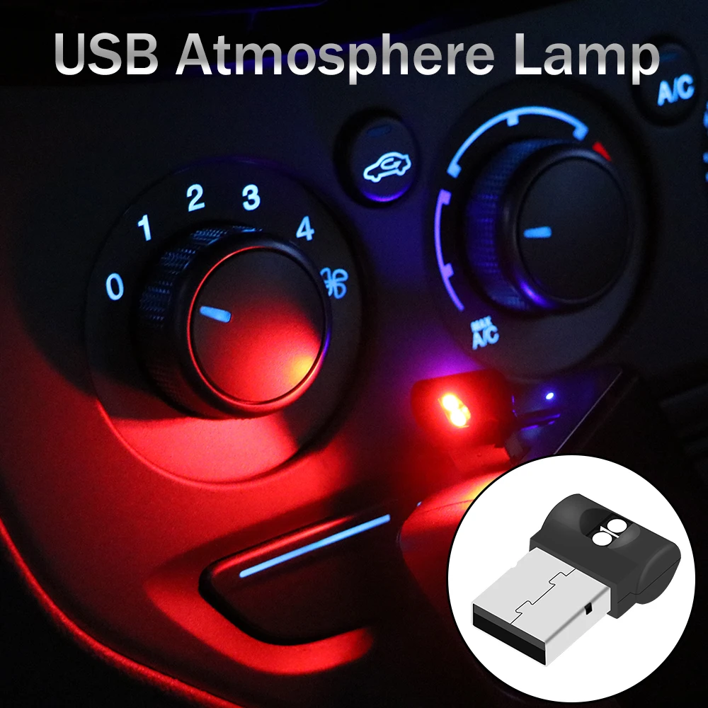 

PC Auto Interior Plug And Play Car Accessory Mini USB Car Foot Light Emergency Lighting LED Atmosphere Light