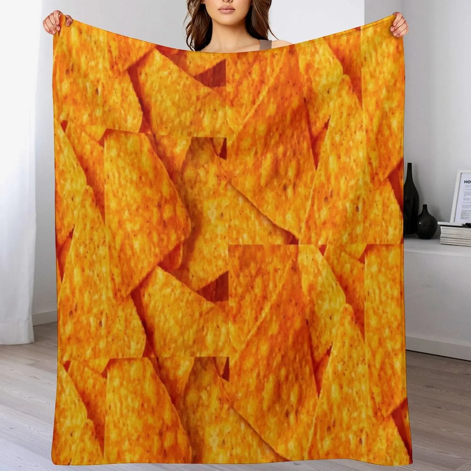 

Nacho cheese chips Throw Blanket Hairys Furrys Weighted Blankets