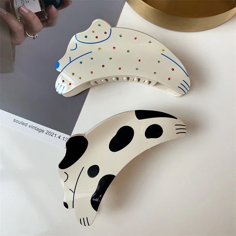 New Design Lovely Color Rhinestones Dog Dalmatian Animal Hair Clips Headwear Hairpin for Women Hair Accessories