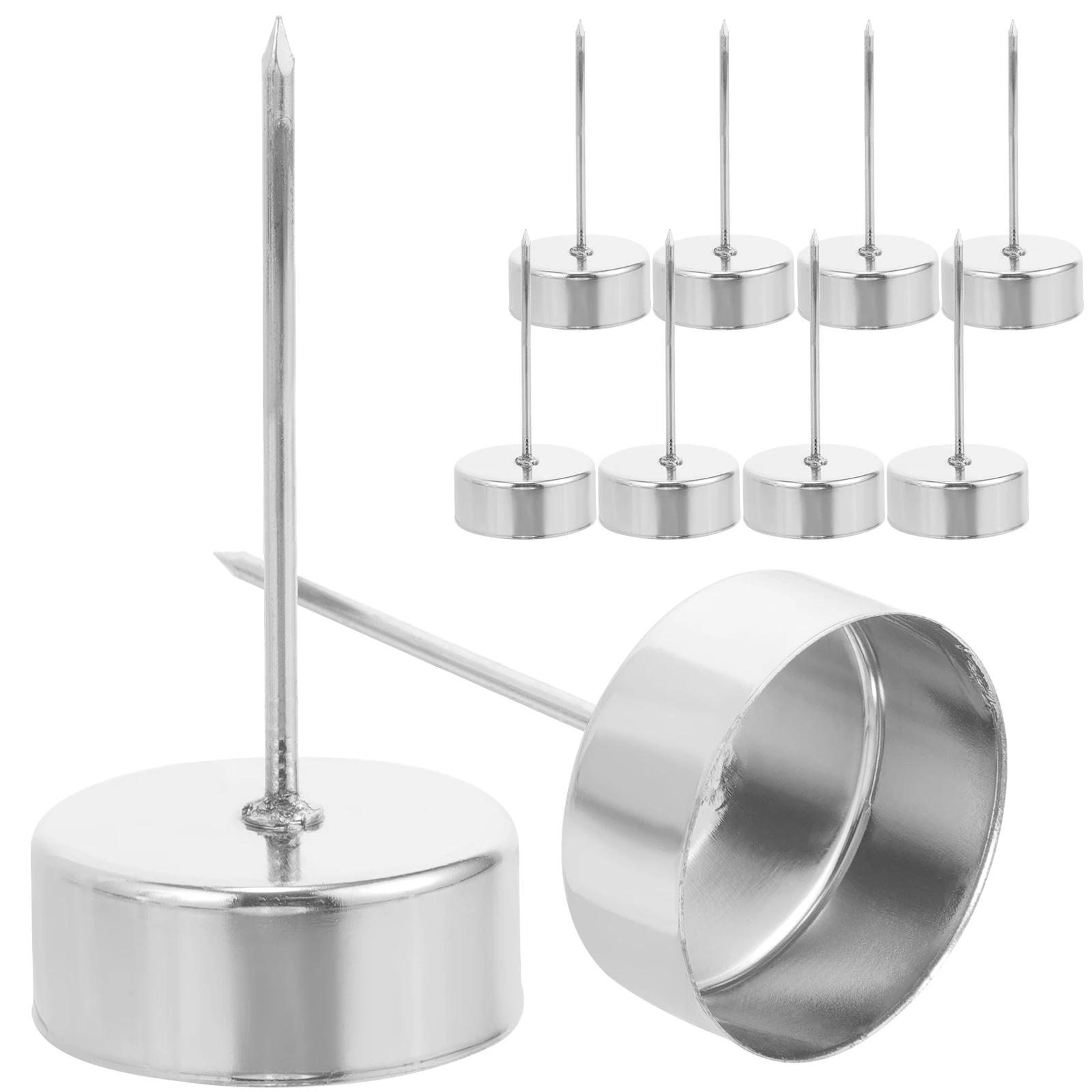 

12pcs Silver T7 4 2cm Cup 7cm Spike Holders Festival Decorations Christmas Tree Ornaments Reusable Metal Cups