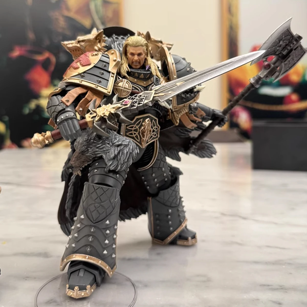 Joytoy Warhammer The Horus Heresy Action Figure Space Wolves Leman Russ Figure Joint Movable Figurine Decor Figurine Peripheral