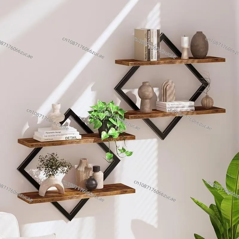 Ornament Living Room Flower Arrangement High-end Decorative Ornament Wall Shelf Decorative Wall Word Baffle Bookshelf