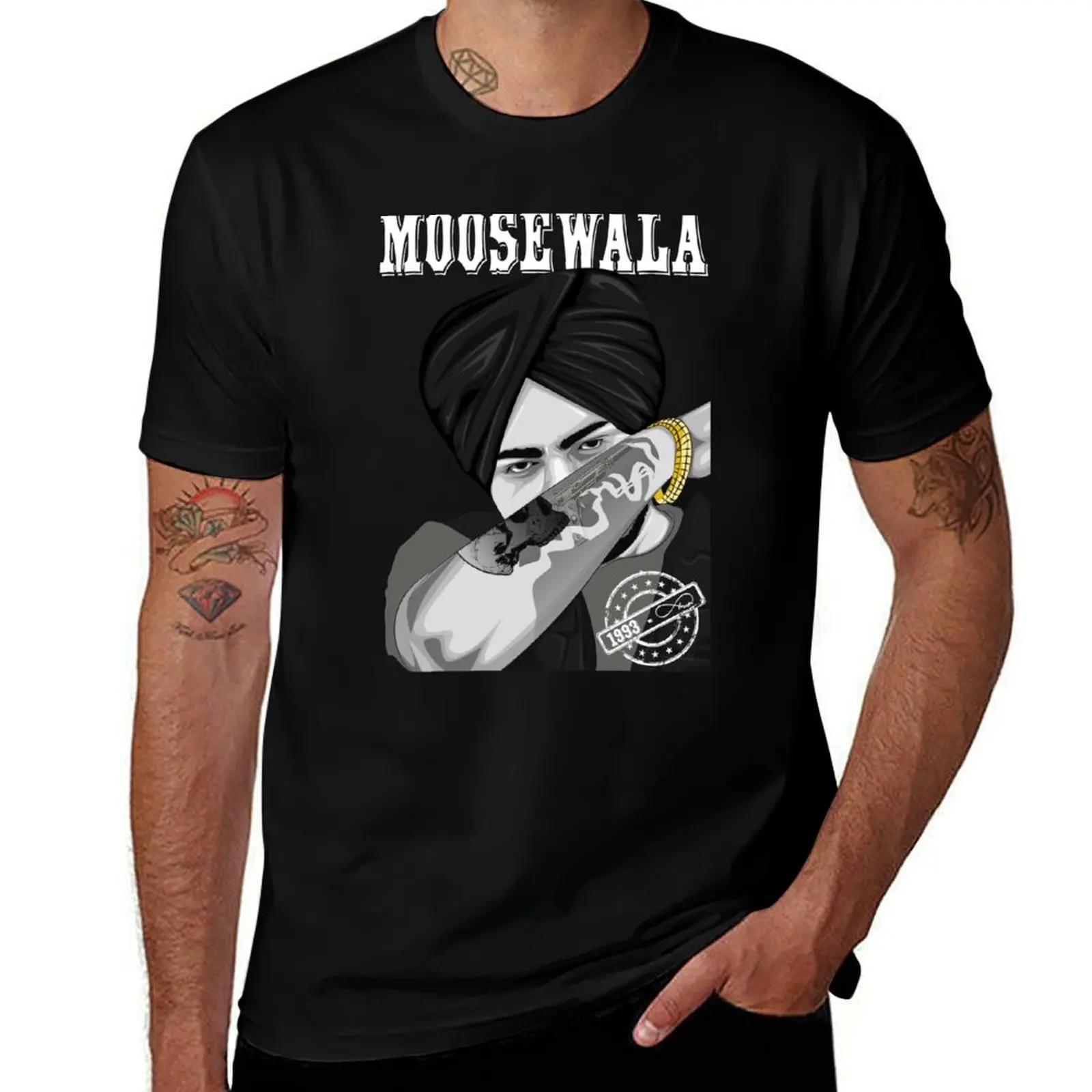 sidhu moose wala sticker T-Shirt valentines clothes summer tops rapper graphic tees kawaii clothes t shirts for men