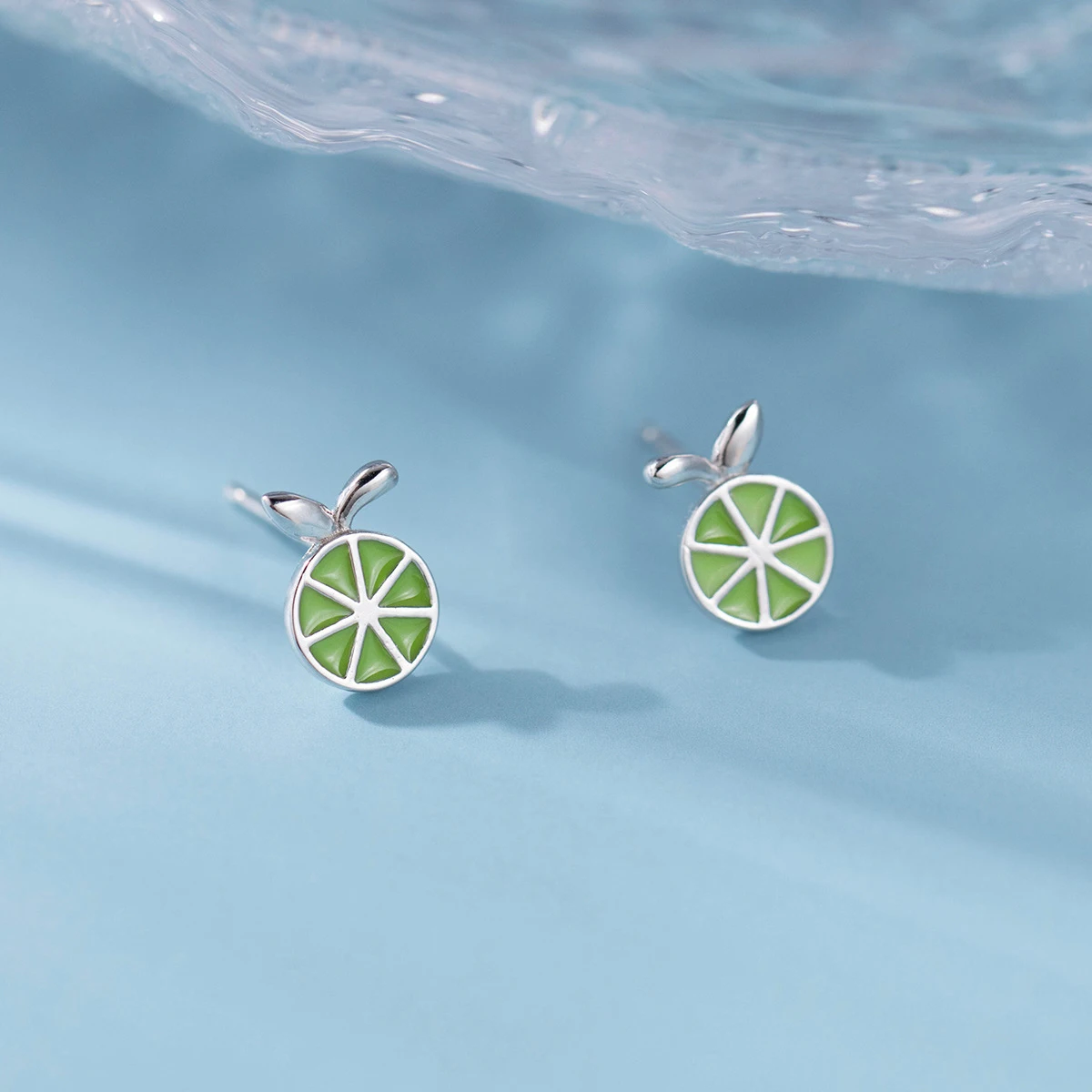Modian New Fruit Ear Studs for Women Gift Enamel Summer Cute Lemon Sterling Silver 925 Stud Earring Fine Jewelry Accessories
