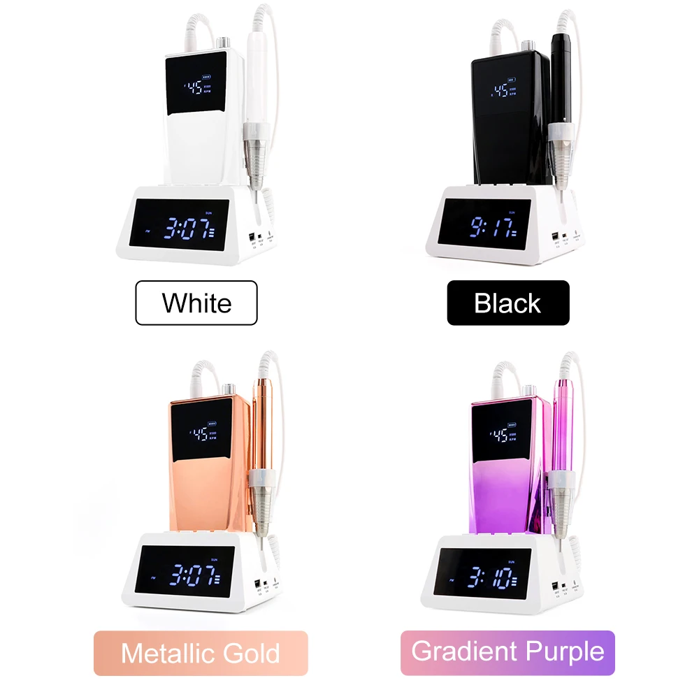 Misbeauty wiederaufladbares UV-Nagellampen- und Bohrer-Set – 128 W LED-Gel-Nageltrockner mit 45000 U/min elektrischem Feilen-Maniküre-Set ​