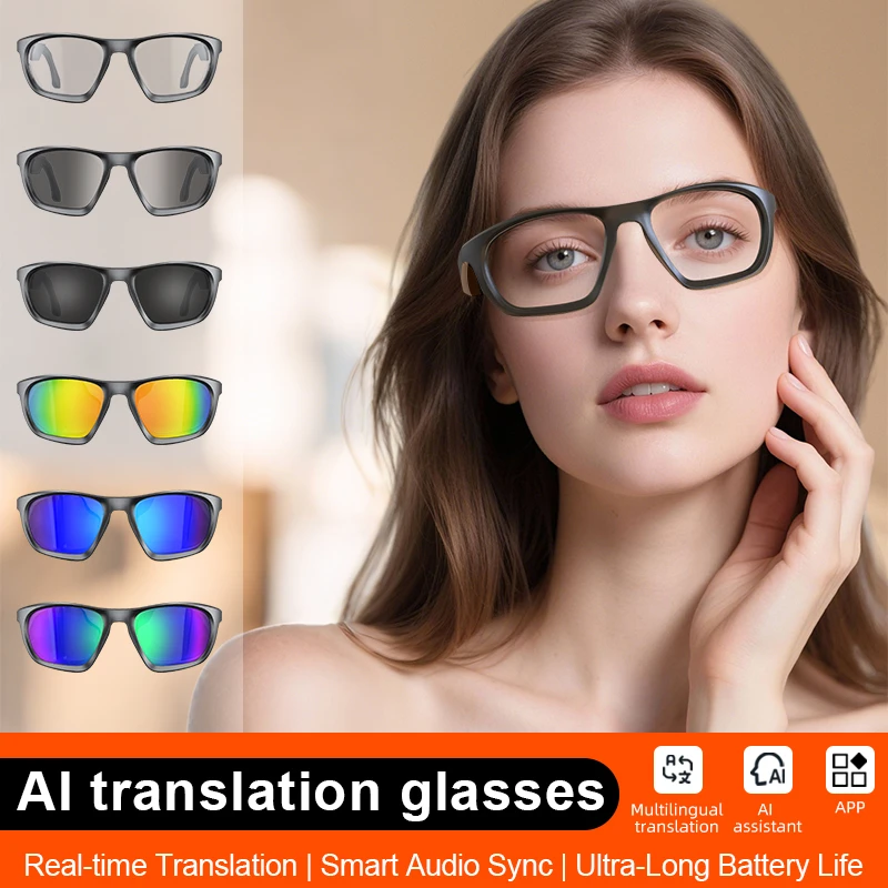 4K HD Smart Camera Glasses Photochromic Lenses AI Translation Bluetooth Call Photo Video Music Multi-functional Glasses 2026 New