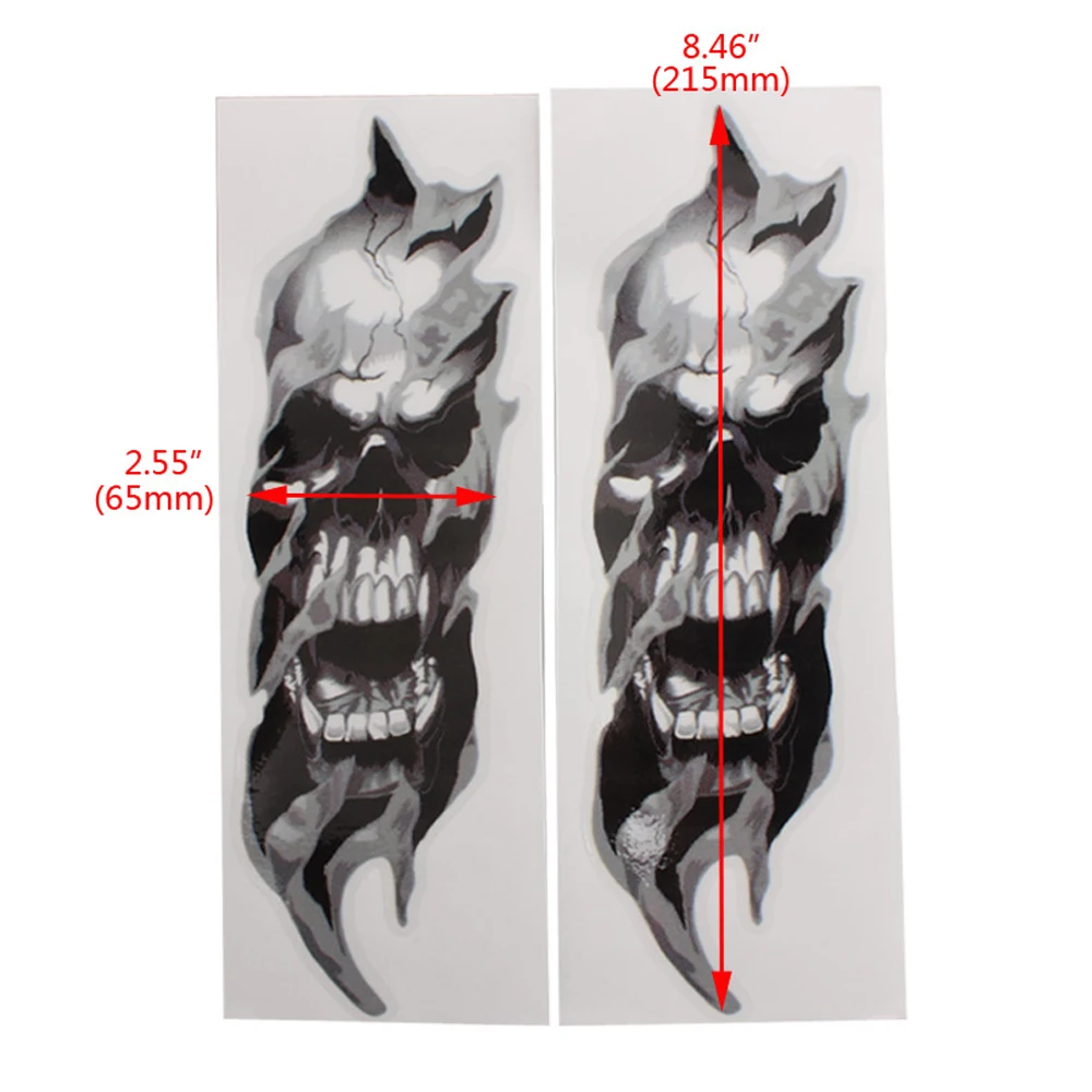 2Pcs/Pair Universal Motorcycle Front FORK SKULL Decals Graphic Stickers for Motorcycle Car Stickers