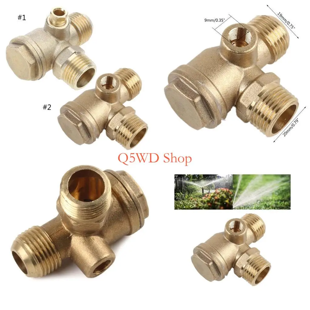 

Q5WD 3 Port Male Threaded Tube Connector Air Compressor Copper Check Valves Durable