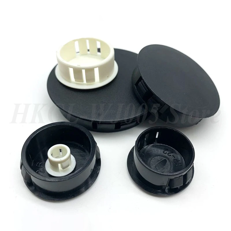 Plastic Snap-on Hole Plug Cover Pipe Wall Cable Desk Cover Screw Hole Cover Furniture Hole Plug Cap Black/White Dia 5-50mm