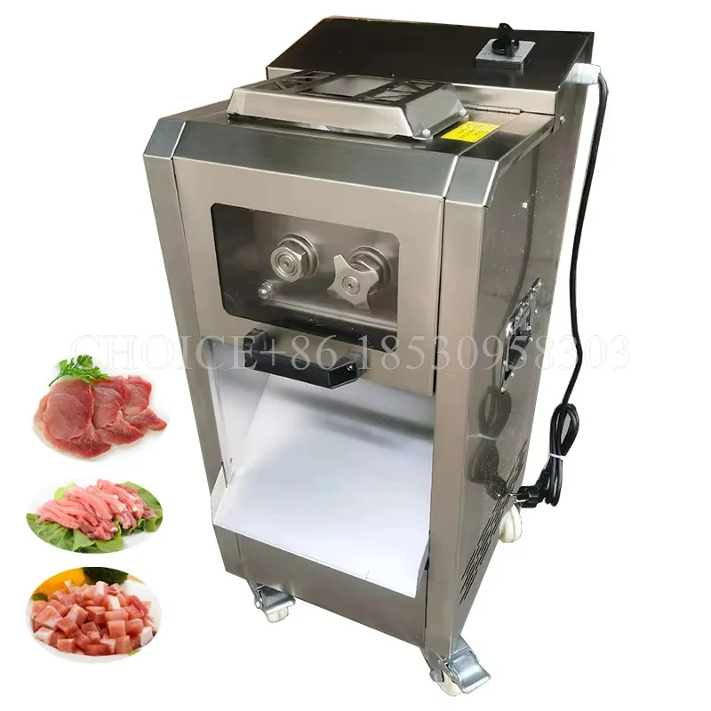 Electric Pork Belly Chicken Breast Meat Cutting Machine Stainless Steel Beef Meat Slicer Vertical Meat Cutter Automatic Shredder