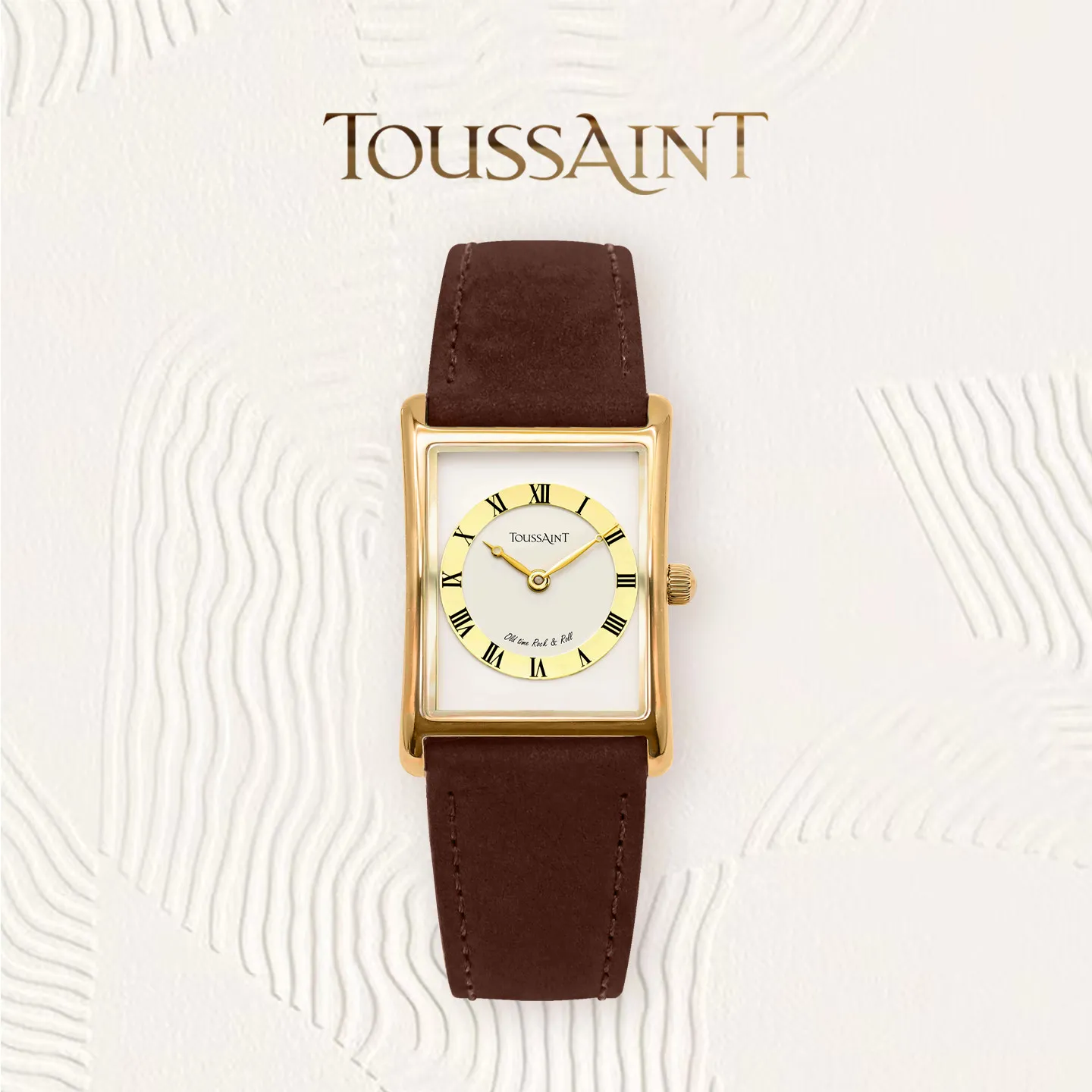 New   Toussaint Small Waist Series Retro White Ladies Watch, Simple and Versatile Brown Strap view 2