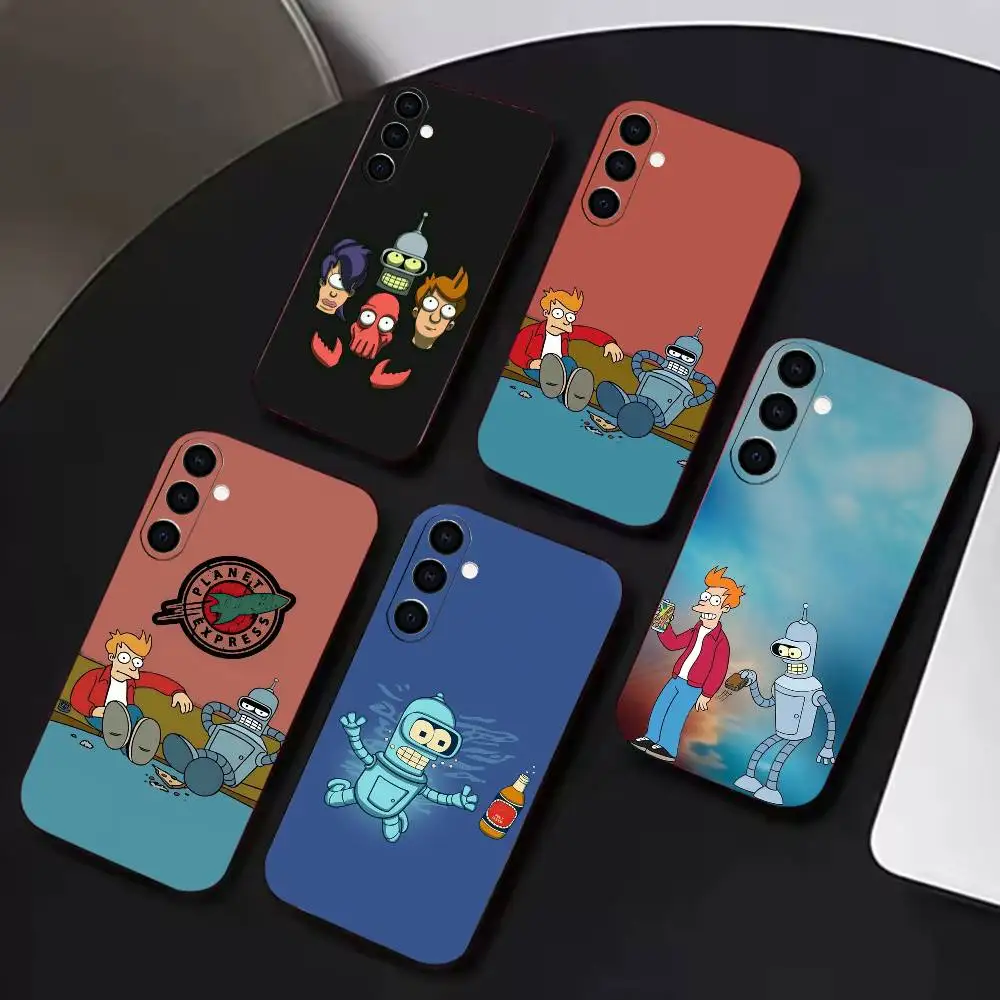 L-leela B-bender Fry  Phone Case Black Soft Silicone TPU For Samsung A72,A51,A70,A71,A53,A52,A73