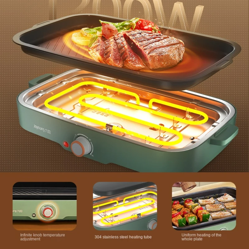 Household Light Smoke Electric Grills Barbecue Machine Fried Meat Grill Electric Multi-functional Non-stick Barbecue Grills