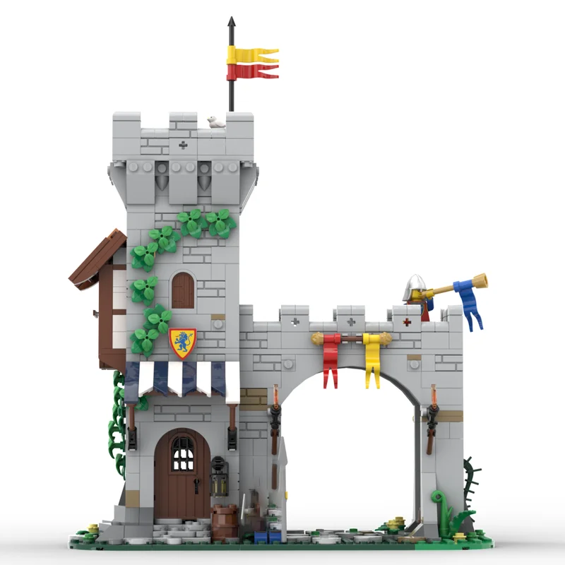 755PCS MOC Medieval Castle Building Block Model Lion Knight's Modular Town Gate Technical Brick DIY Toy For Child Holiday Gifts