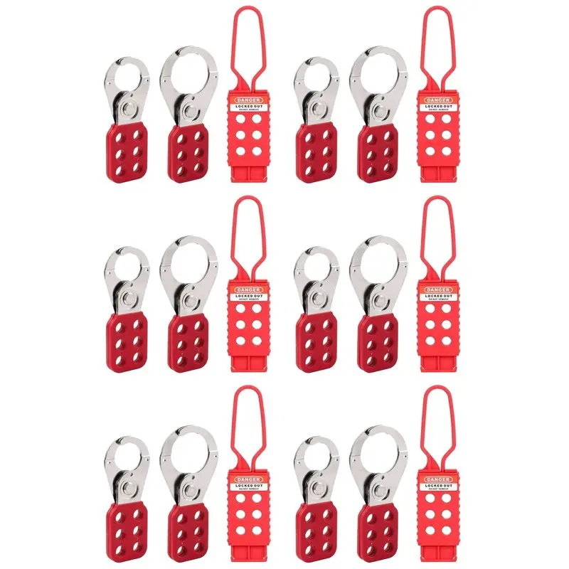 6 Set Lockout Tagout Hasp Set - Lock Out Tag Out Hasp Loto Hasp Padlock Holder Camlock Hasp Safety Lock Out