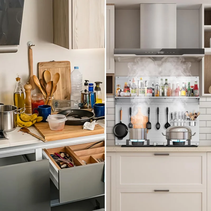 36 x 24 Inch Stainless Steel Backsplash with Shelf,  Stove  Range Hood Backsplash