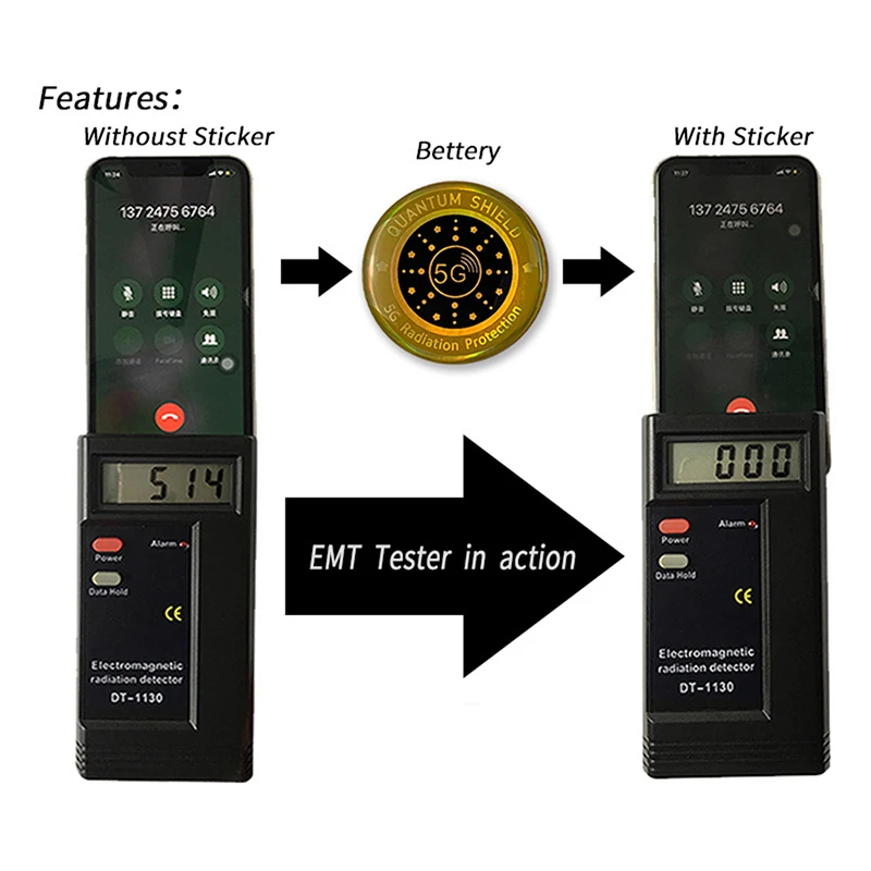 5G هاتف محمول حماية الإشعاع ملصق EMR مانع ملصق مستدير مكافحة الإشعاع حامي الهاتف للكمبيوتر المحمول اللوحي